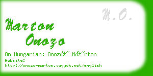 marton onozo business card